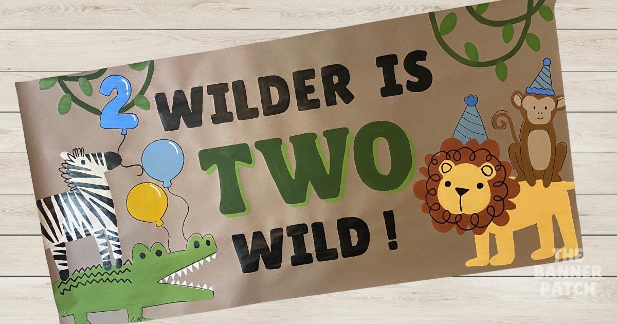 Custom Jungle Banner: Safari, Zoo, Farm Birthday, Baby Shower
