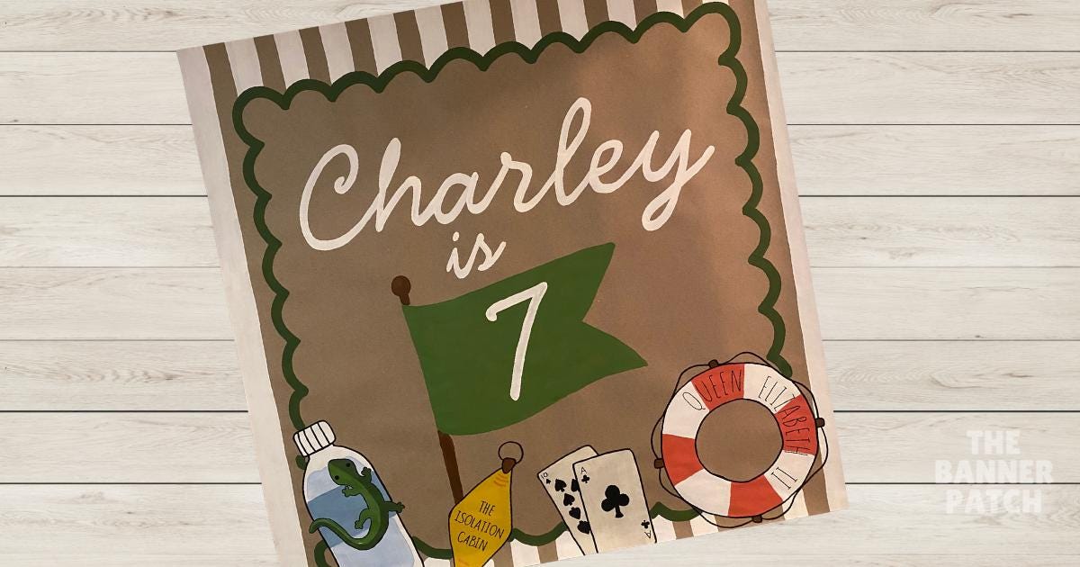 Parent Trap Themed Painted Banner - Custom Hand-Painted Camp Birthday Party