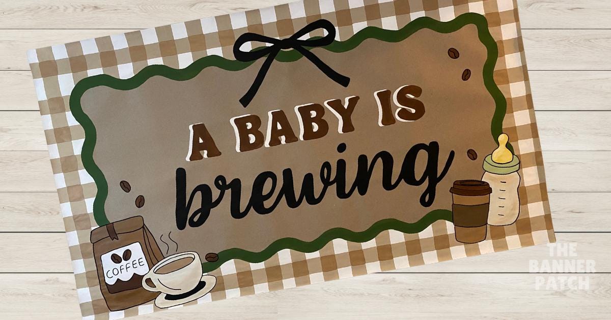 Hand Painted Coffee Themed Baby Shower- A Baby Is Brewing