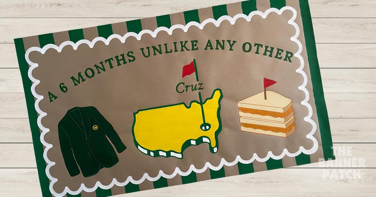 Hand Painted Masters Inspired Golf Banner, Custom Birthday, Baby Shower Decor