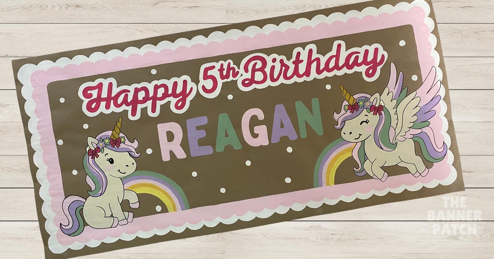 Hand-Painted Unicorn Birthday Banner | Custom Magical Party Decor