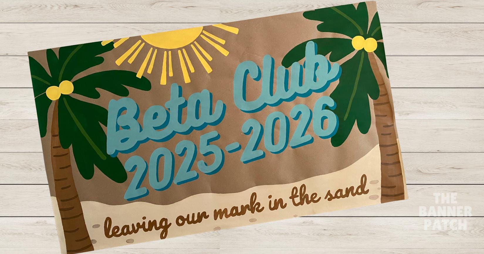 Tropical Beach Birthday Banner | Hand-Painted Custom Luau, Aloha Summer, GIRLS TRIP Sign