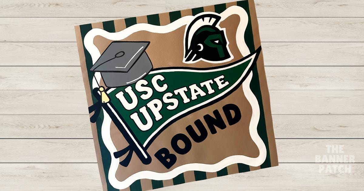 Custom College Bound Graduation Painted Banner- Choose your College!