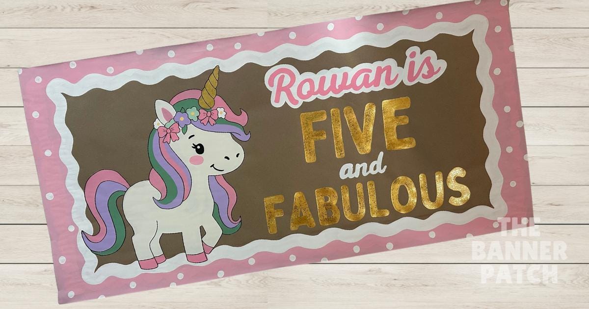 Custom Sparkly Unicorn Banner- Birthday or Baby Shower