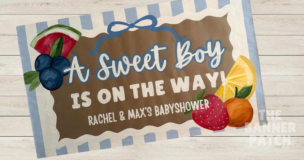 Custom Baby Shower Painted Banner - A sweet baby is on the way!